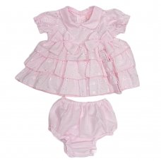 A03174A: Baby Girls Dress, Pant & Headband Set (0-9 Months)